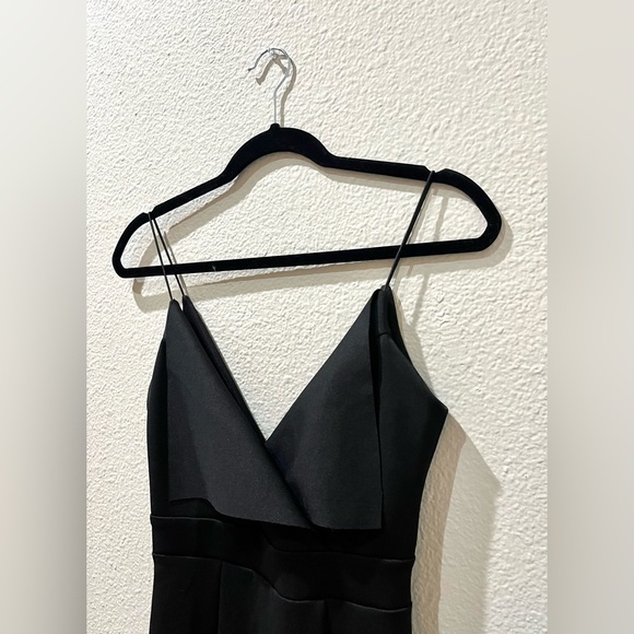 ASOS Design fold front scuba maxi dress with thigh split. Black. US size 2. - Picture 3 of 6